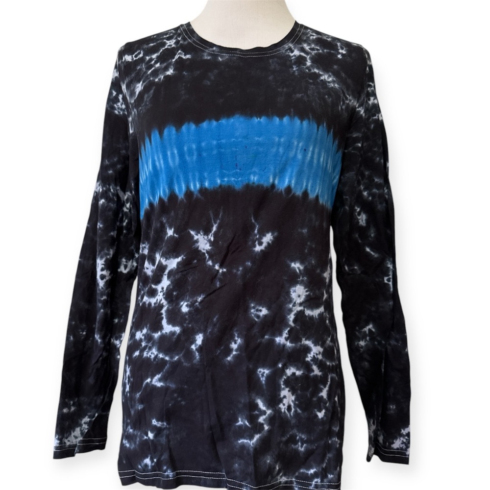 Custom Police Thin Blue Line Long Sleeve Tie Dye Shirt